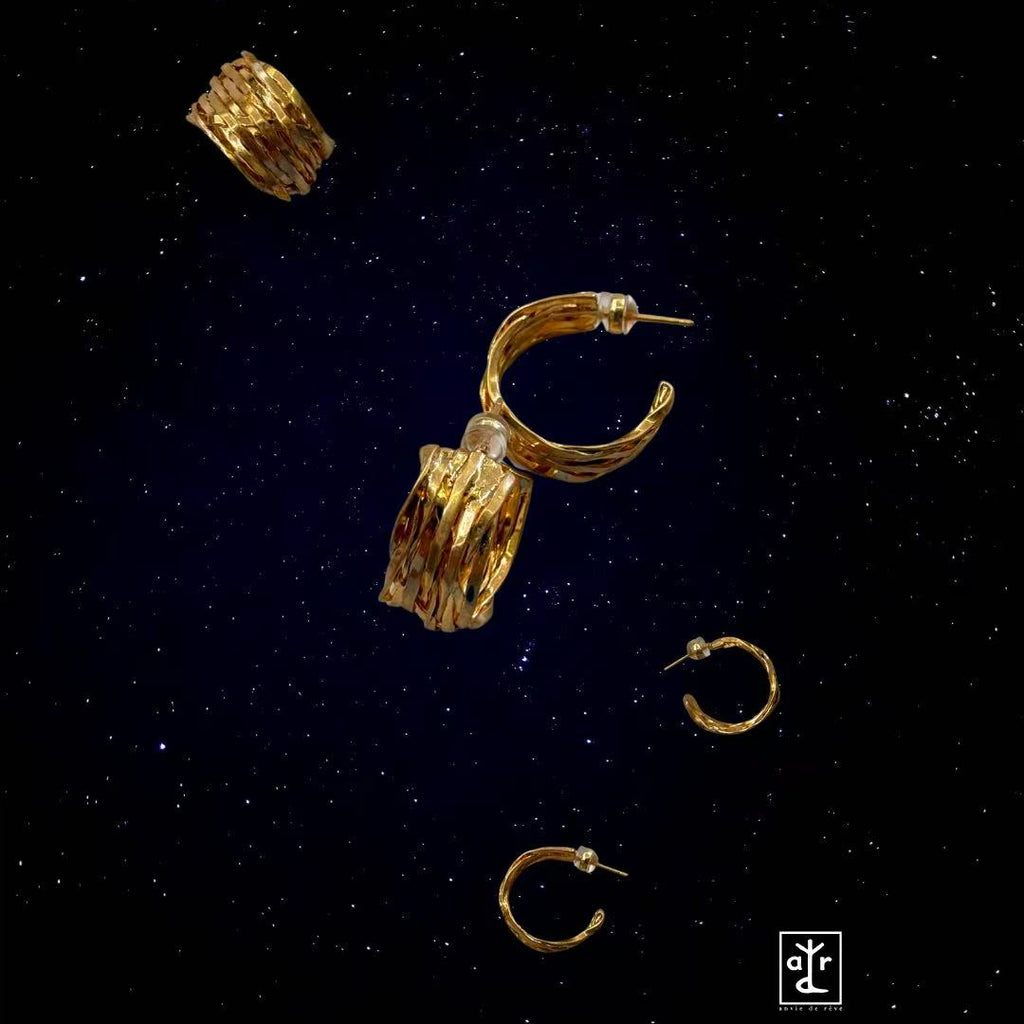 Ondes de Reve · Gold Earrings & Ring